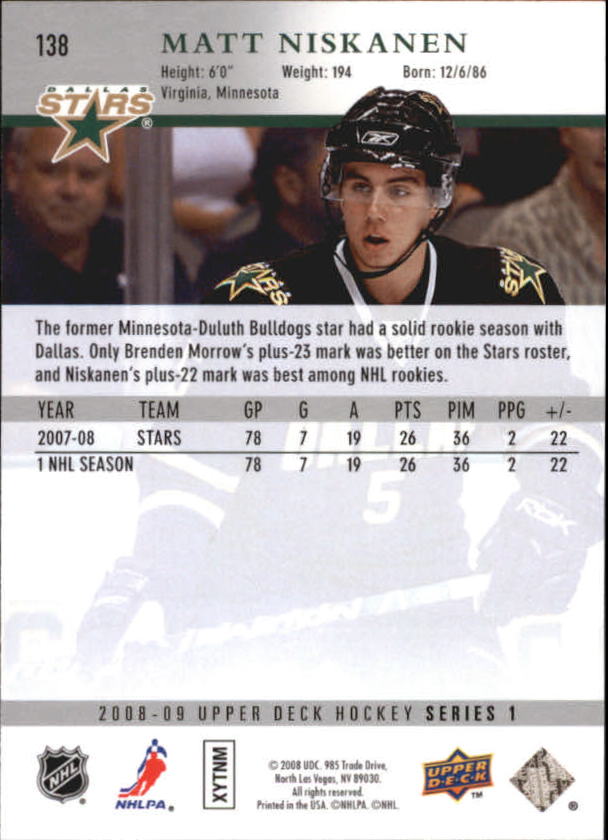 A8680- 2008-09 Upper Deck Hockey Card # S 1-250 -du Pick- 15 + Gratis US Schiff - Bild 273 von 407