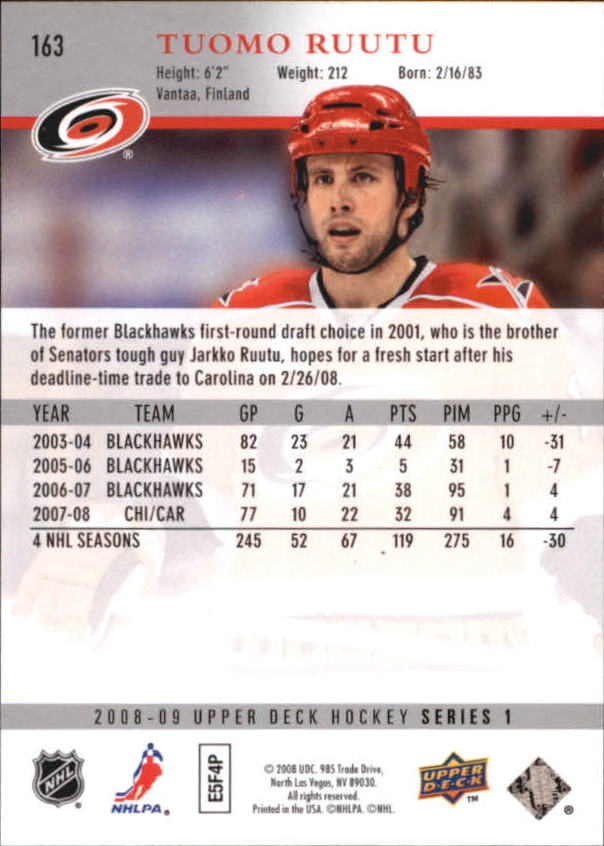 A8680- 2008-09 Upper Deck Hockey Card # S 1-250 -du Pick- 15 + Gratis US Schiff - Bild 321 von 407