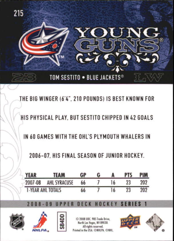 A8680- 2008-09 Upper Deck Hockey Card # S 1-250 -du Pick- 15 + Gratis US Schiff - Bild 397 von 407