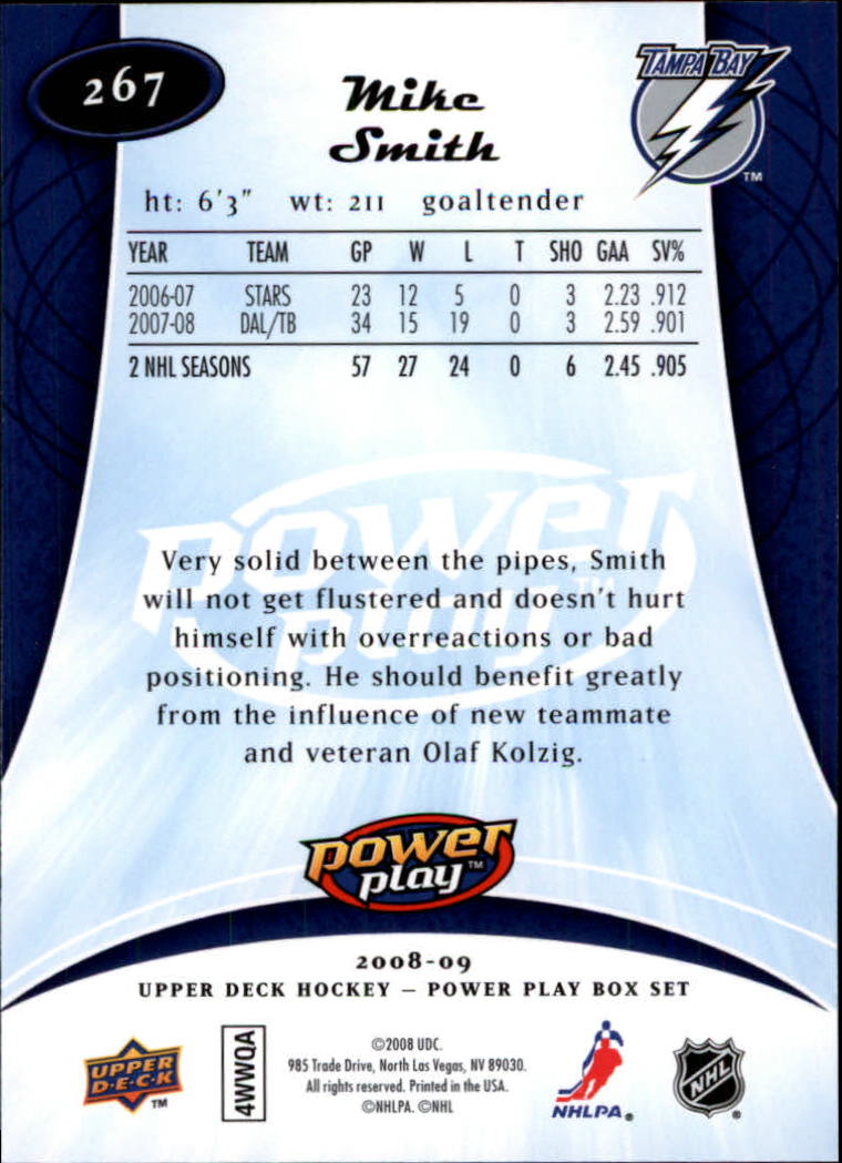 2008-09 Upper Deck Power Play #267 Mike Smith back image