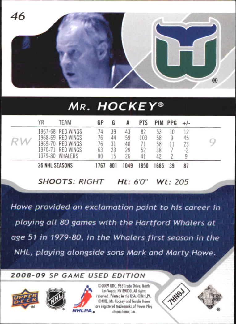 B4324- 2008-09 SP Game Used Hockey Card #s 1-100 -You Pick- 15+ FREE US SHIP