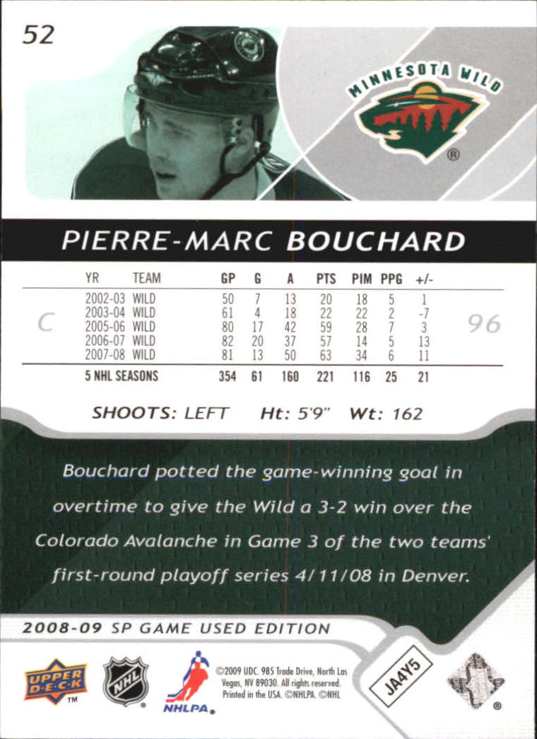 B4324- 2008-09 SP Game Used Hockey Card #s 1-100 -You Pick- 15+ FREE US SHIP