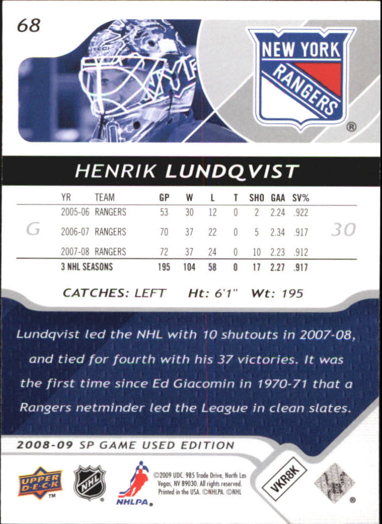 B4324- 2008-09 SP Game Used Hockey Card #s 1-100 -You Pick- 15+ FREE US SHIP