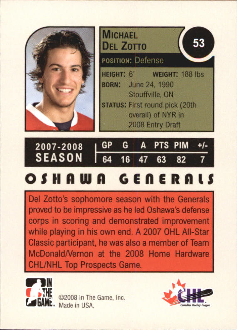 2008-09 ITG Heroes and Prospects #53 Michael Del Zotto back image