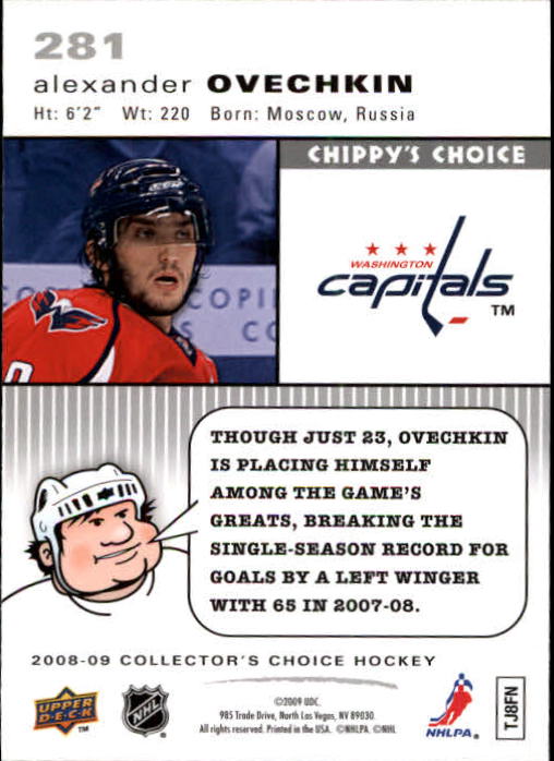 2008-09 Collector's Choice Reserve Silver #281 Alexander Ovechkin back image