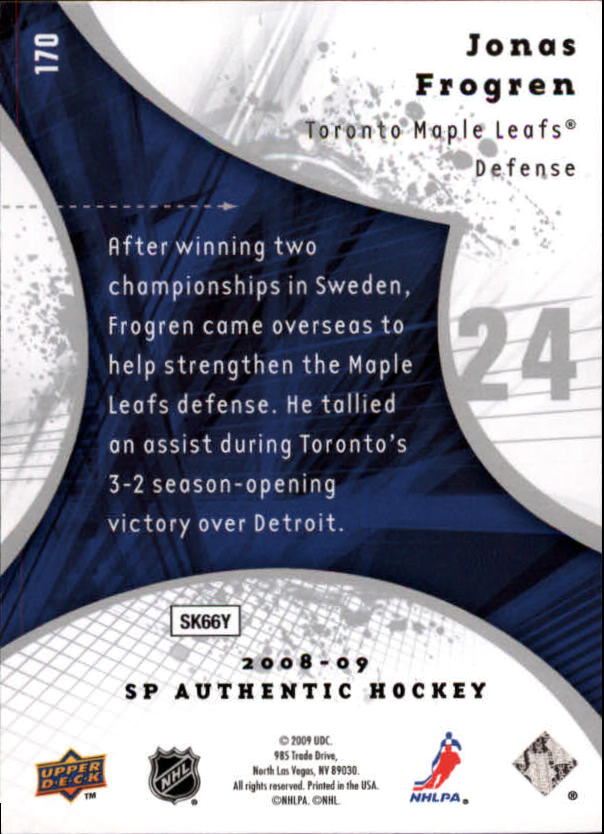 A3799- 2008-09 SP Authentic Hk #s 1-215 +Inserts -You Pick- 15+ FREE US SHIP - Picture 244 of 280