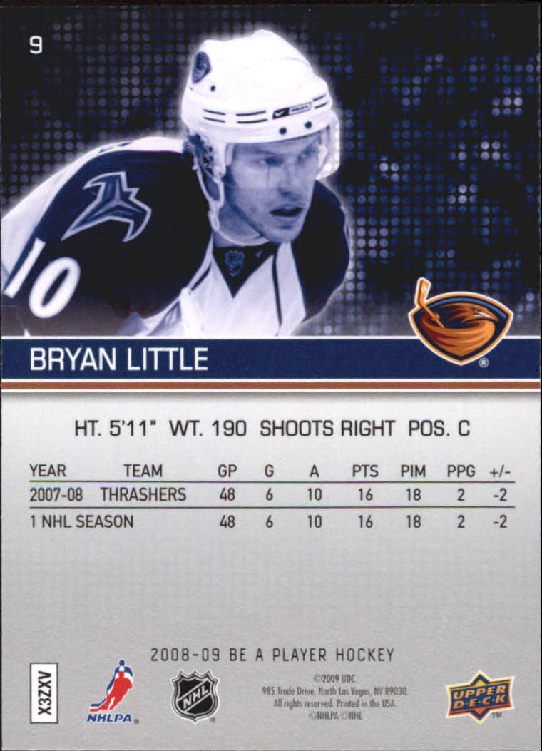 2008-09 Be A Player #9 Bryan Little back image