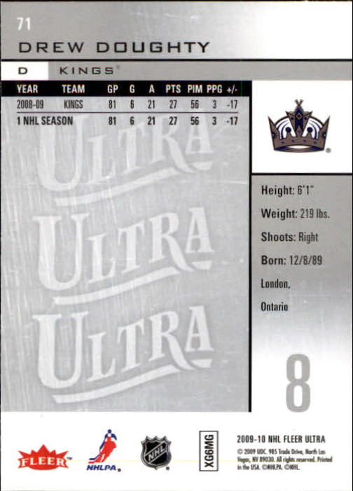 2009-10 Ultra #71 Drew Doughty back image