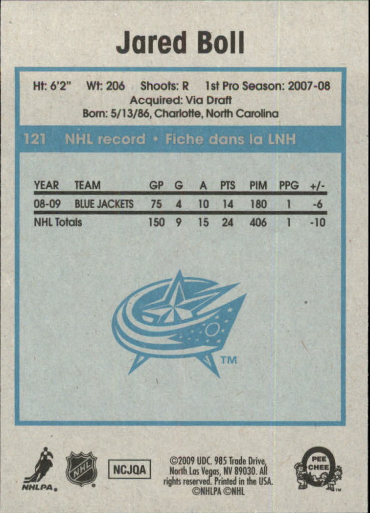 2009-10 O-Pee-Chee Retro #121 Jared Boll back image