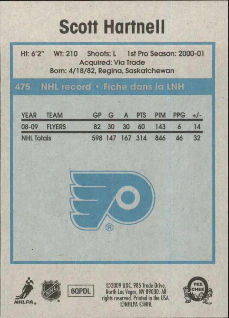 2009-10 O-Pee-Chee Retro #475 Scott Hartnell back image