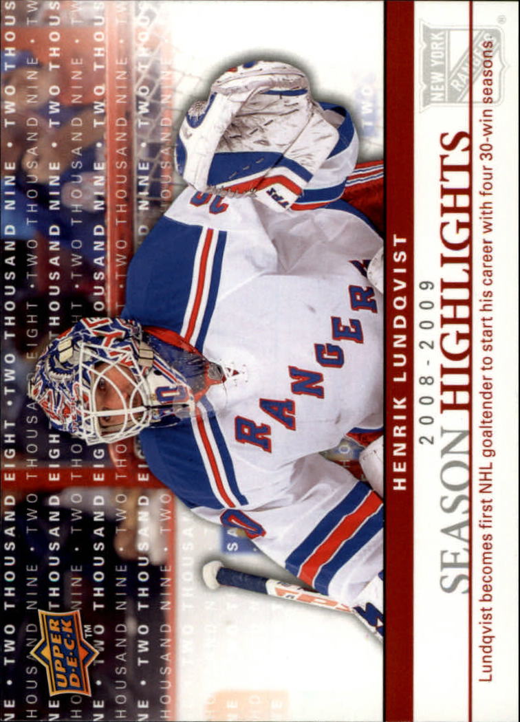 2009-10 Upper Deck Season Highlights #SH5 Henrik Lundqvist
