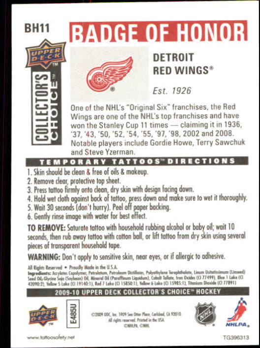 2009-10 Collector's Choice Hockey Badge of Honor Tattoo Singles - You Choose - Bild 19 von 39