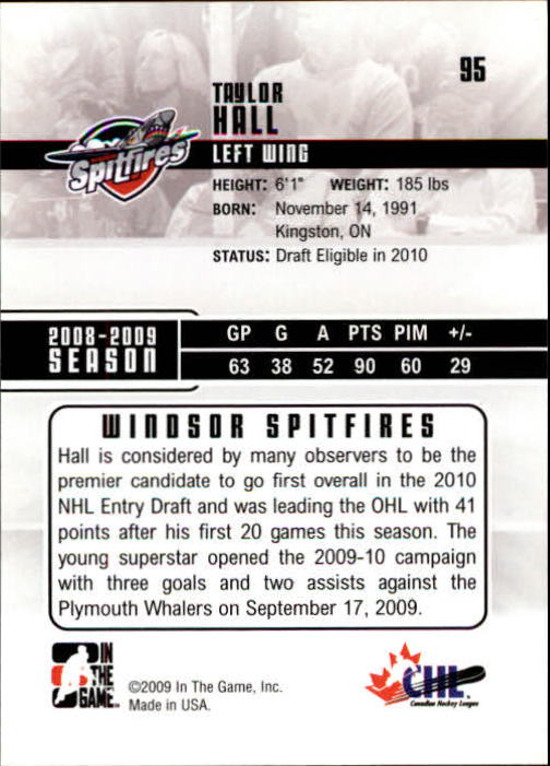 2009-10 ITG Heroes and Prospects #95 Taylor Hall back image