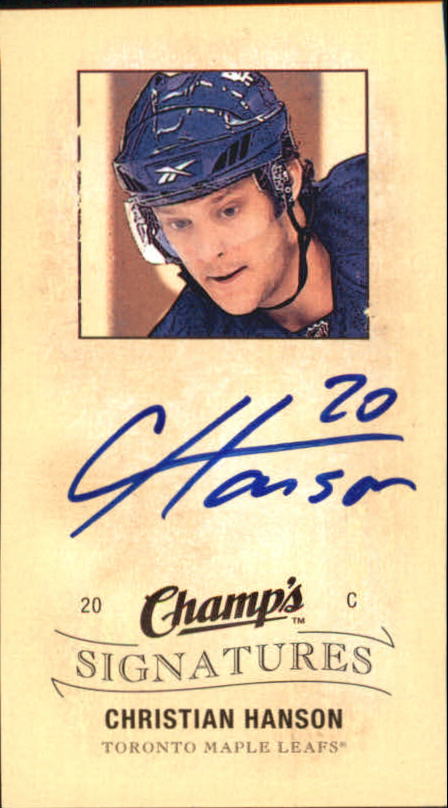2009-10 Upper Deck Champ's Signatures #CSCH Christian Hanson