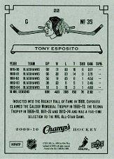 2009-10 Upper Deck Champ's Red #22 Tony Esposito back image