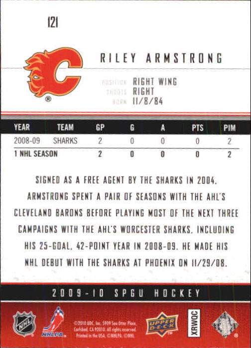 2009-10 SP Game Used #121 Riley Armstrong RC back image