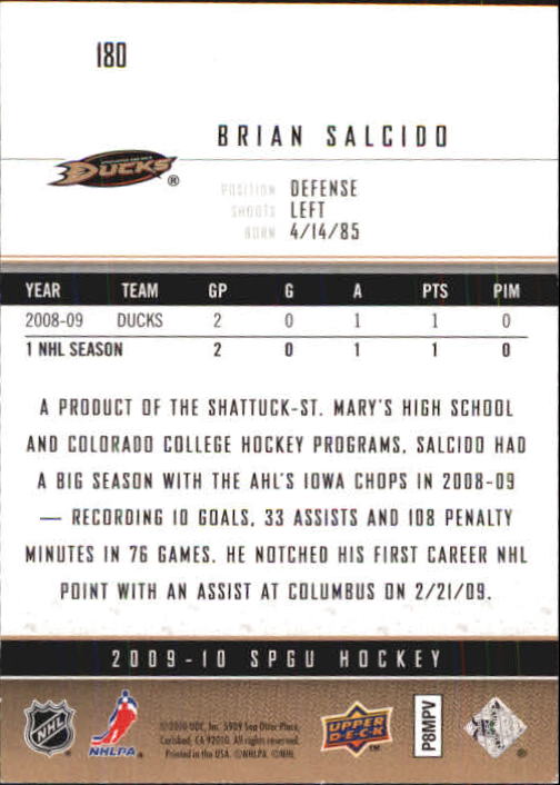 2009-10 SP Game Used #180 Brian Salcido RC back image