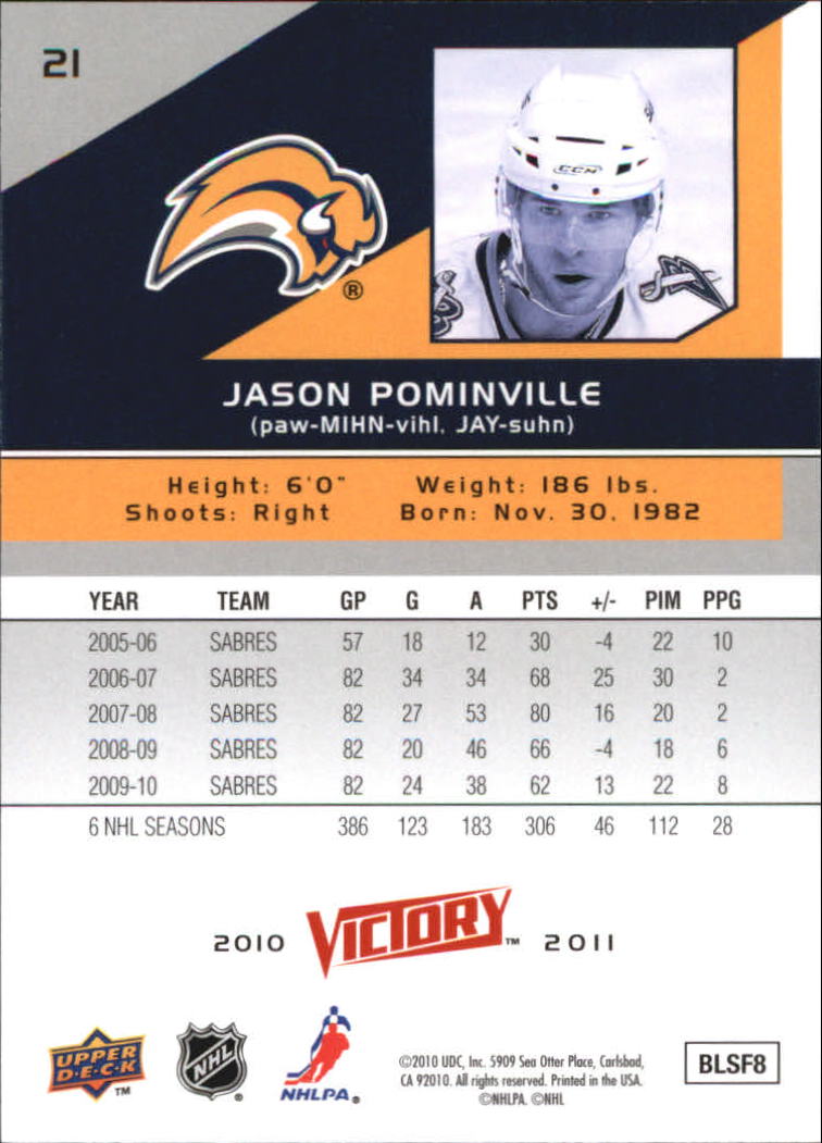A2317- 2010-11 Upper Deck Victory Hk 1-350 +Rookies -You Pick- 15+ FREE US SHIP - Picture 43 of 461