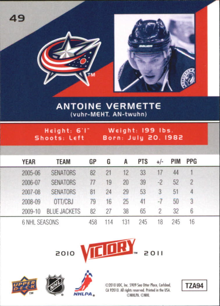 A2317- 2010-11 Upper Deck Victory Hk 1-350 +Rookies -You Pick- 15+ FREE US SHIP - Picture 97 of 461