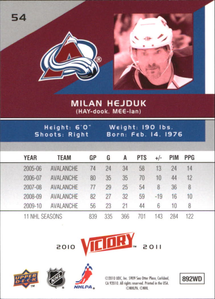 A2317- 2010-11 Upper Deck Victory Hk 1-350 +Rookies -You Pick- 15+ FREE US SHIP - Picture 107 of 461