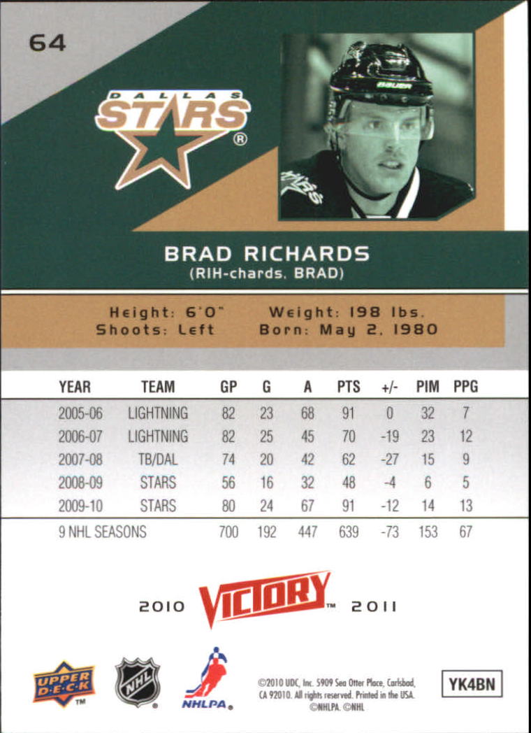 A2317- 2010-11 Upper Deck Victory Hk 1-350 +Rookies -You Pick- 15+ FREE US SHIP - Picture 127 of 461