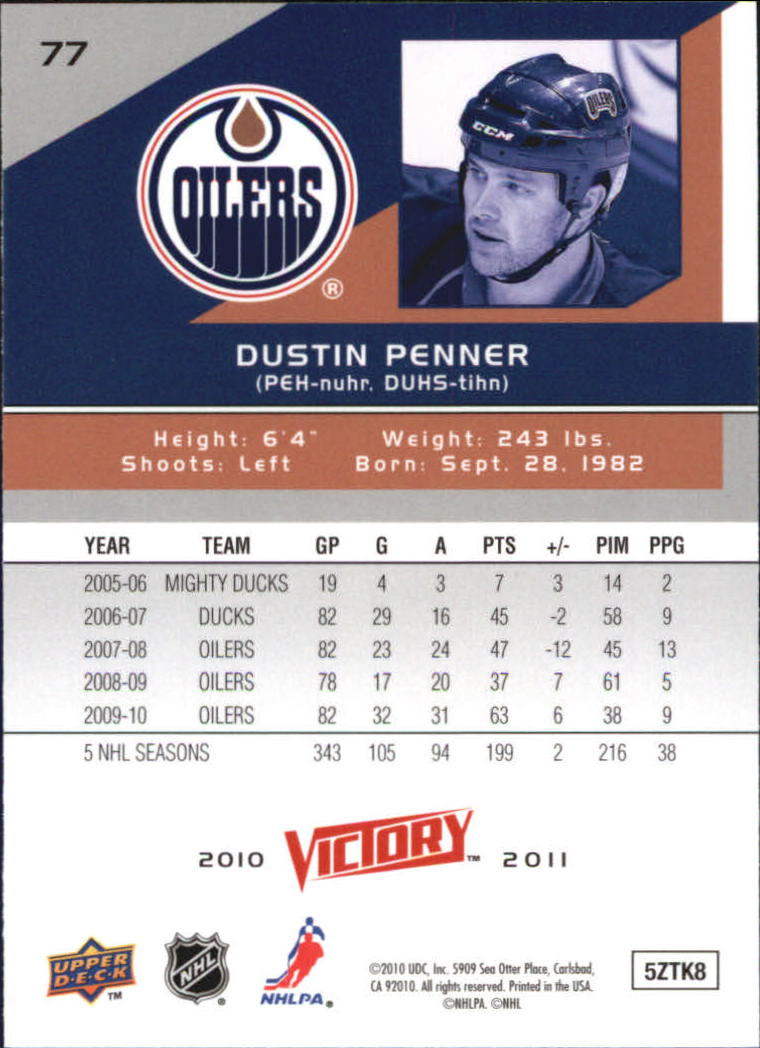 A2317- 2010-11 Upper Deck Victory Hk 1-350 +Rookies -You Pick- 15+ FREE US SHIP - Picture 153 of 461