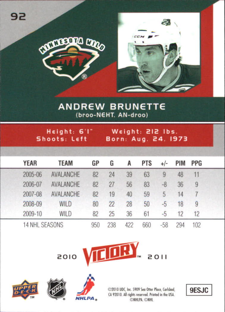 A2317- 2010-11 Upper Deck Victory Hk 1-350 +Rookies -You Pick- 15+ FREE US SHIP - Picture 183 of 461