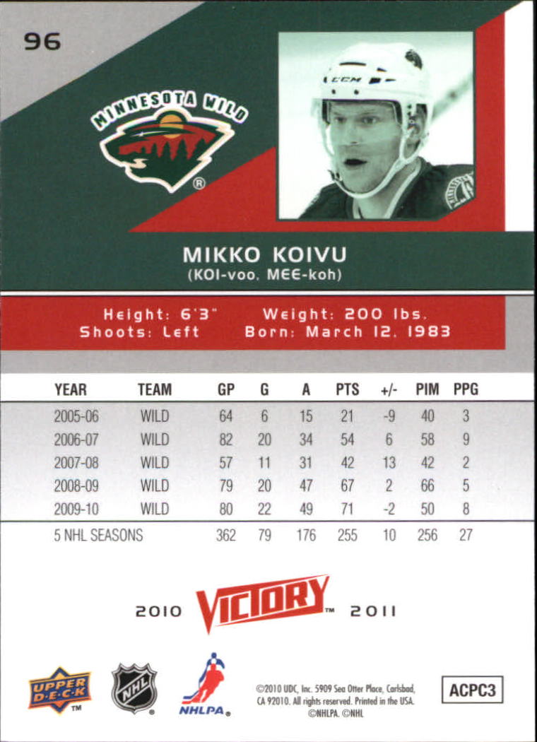 A2317- 2010-11 Upper Deck Victory Hk 1-350 +Rookies -You Pick- 15+ FREE US SHIP - Picture 191 of 461