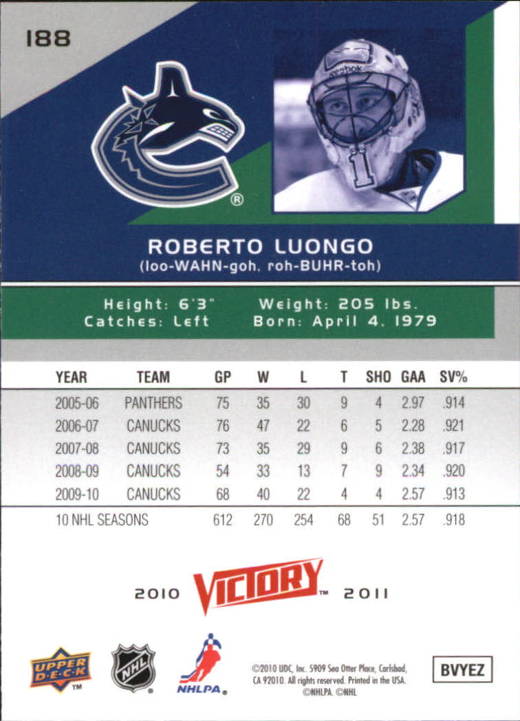 2010-11 Upper Deck Victory - #328 Sergei Bobrovsky (RC)