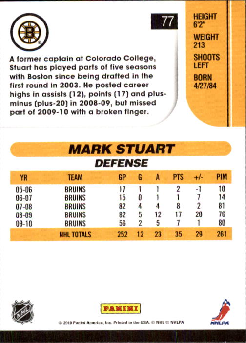 2010-11 Score #77 Mark Stuart back image