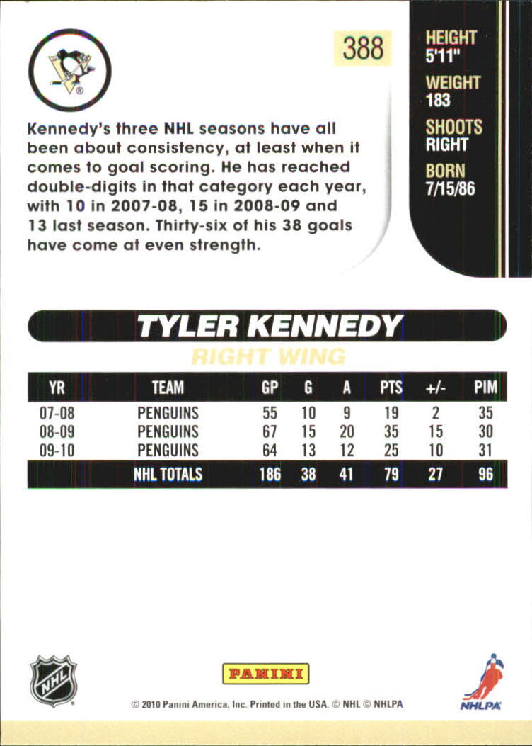 2010-11 Score Glossy #388 Tyler Kennedy back image