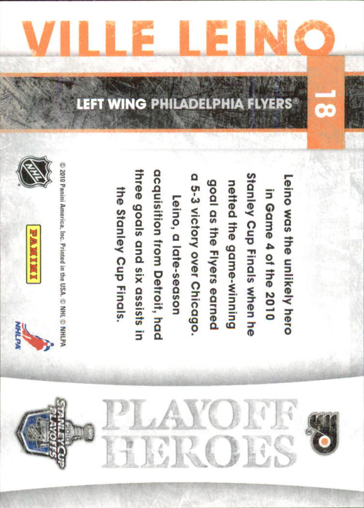 2010-11 Score Playoff Heroes #18 Ville Leino back image