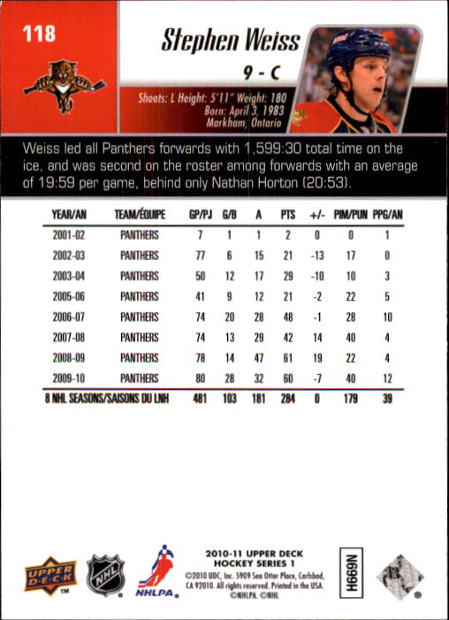 B2495- 2010-11 Upper Deck Hk Cards 1-250 +Rookies -You Pick- 155+ FREE US SHIP - Picture 205 of 369