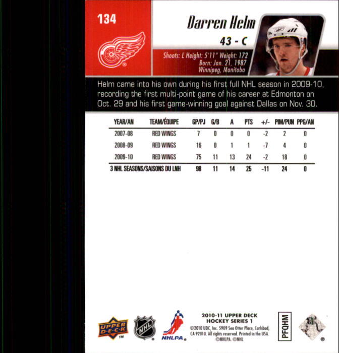 B2495- 2010-11 Upper Deck Hk Cards 1-250 +Rookies -You Pick- 155+ FREE US SHIP - Picture 233 of 369