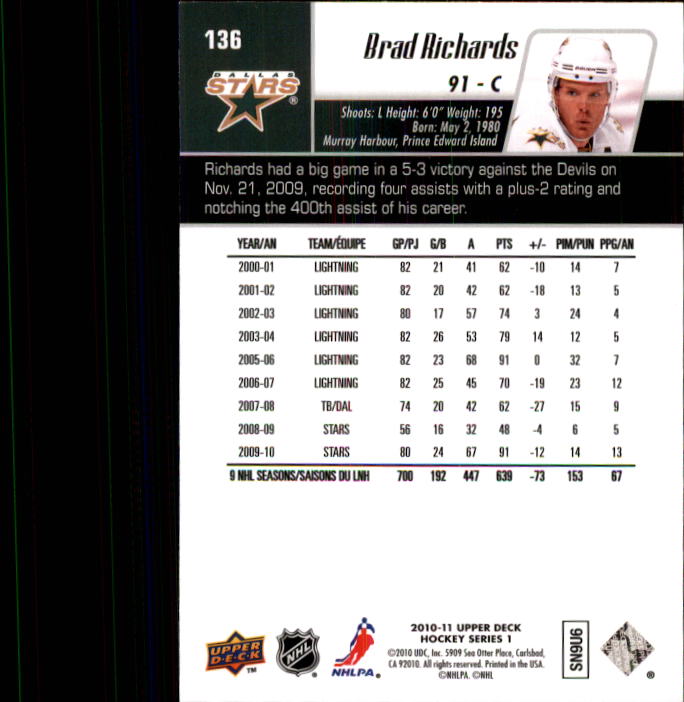 B2495- 2010-11 Upper Deck Hk Cards 1-250 +Rookies -You Pick- 155+ FREE US SHIP - Picture 237 of 369