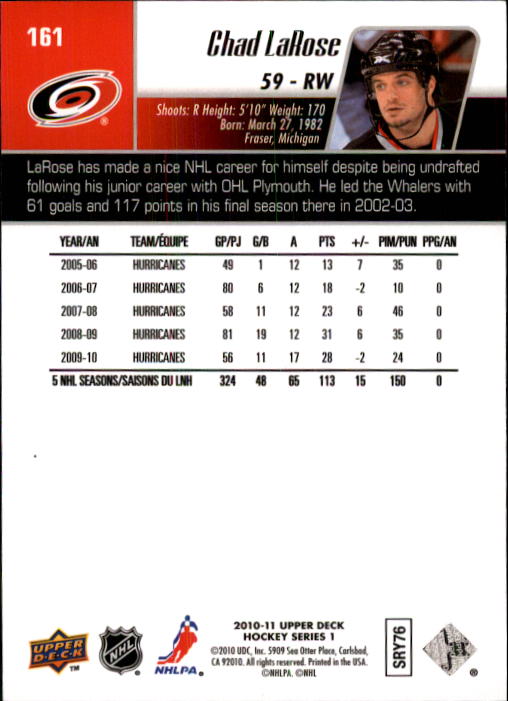 B2495- 2010-11 Upper Deck Hk Cards 1-250 +Rookies -You Pick- 155+ FREE US SHIP - Picture 281 of 369
