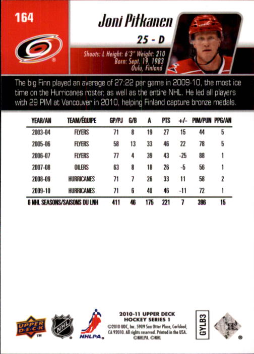 B2495- 2010-11 Upper Deck Hk Cards 1-250 +Rookies -You Pick- 155+ FREE US SHIP - Picture 287 of 369