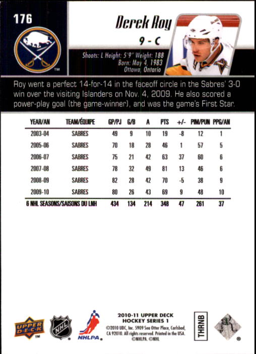 B2495- 2010-11 Upper Deck Hk Cards 1-250 +Rookies -You Pick- 155+ FREE US SHIP - Picture 309 of 369