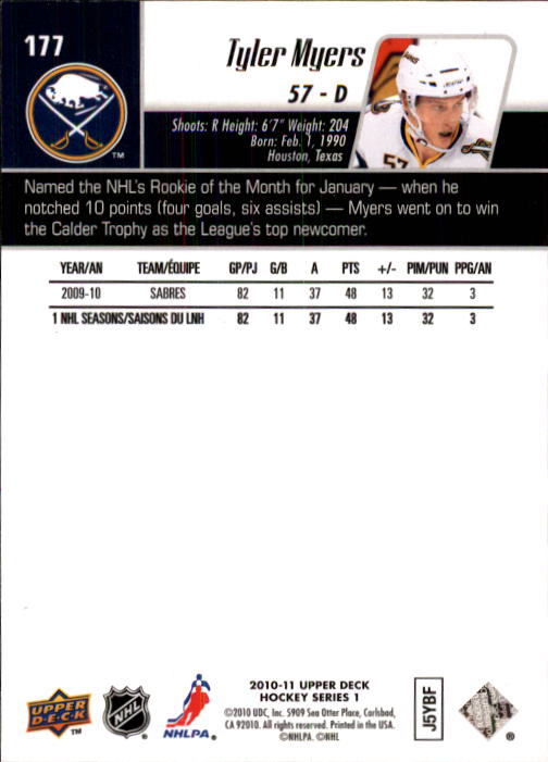 B2495- 2010-11 Upper Deck Hk Cards 1-250 +Rookies -You Pick- 155+ FREE US SHIP - Picture 311 of 369