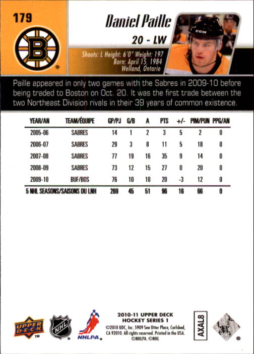 B2495- 2010-11 Upper Deck Hk Cards 1-250 +Rookies -You Pick- 155+ FREE US SHIP - Picture 315 of 369