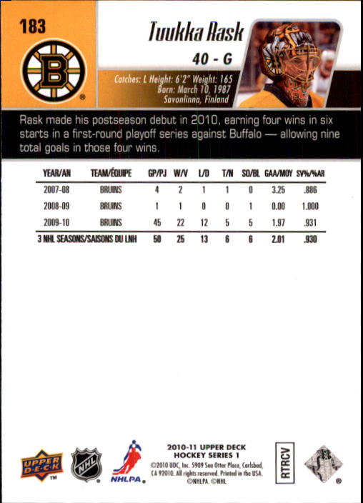 B2495- 2010-11 Upper Deck Hk Cards 1-250 +Rookies -You Pick- 155+ FREE US SHIP - Picture 317 of 369