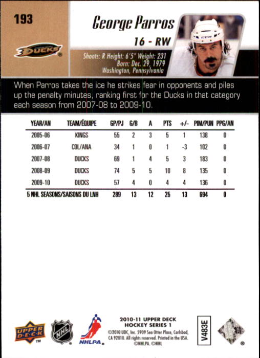 B2495- 2010-11 Upper Deck Hk Cards 1-250 +Rookies -You Pick- 155+ FREE US SHIP - Picture 333 of 369