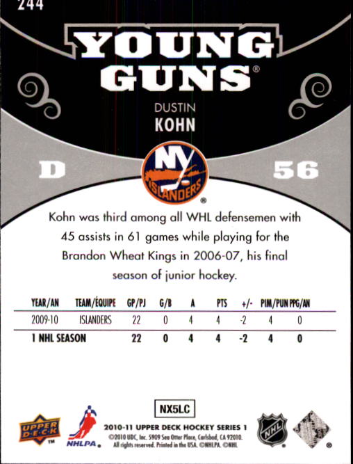 B2495- 2010-11 Upper Deck Hk Cards 1-250 +Rookies -You Pick- 155+ FREE US SHIP - Picture 367 of 369