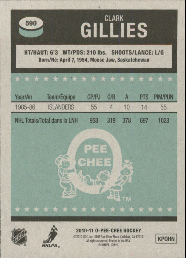 2010-11 O-Pee-Chee Retro #590 Clark Gillies L