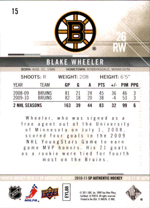 B1588- 2010-11 SP Authentic Hk Cards 1-150 +Inserts -You Pick- 15+ FREE US SHIP - Picture 29 of 355