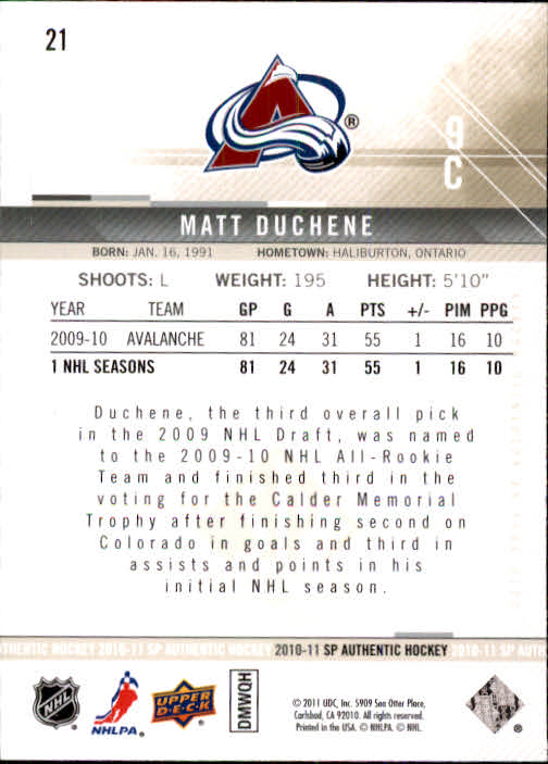 B1588- 2010-11 SP Authentic Hk Cards 1-150 +Inserts -You Pick- 15+ FREE US SHIP - Picture 41 of 355