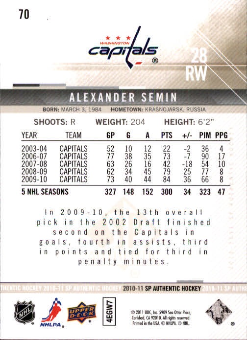 B1588- 2010-11 SP Authentic Hk Cards 1-150 +Inserts -You Pick- 15+ FREE US SHIP - Picture 133 of 355