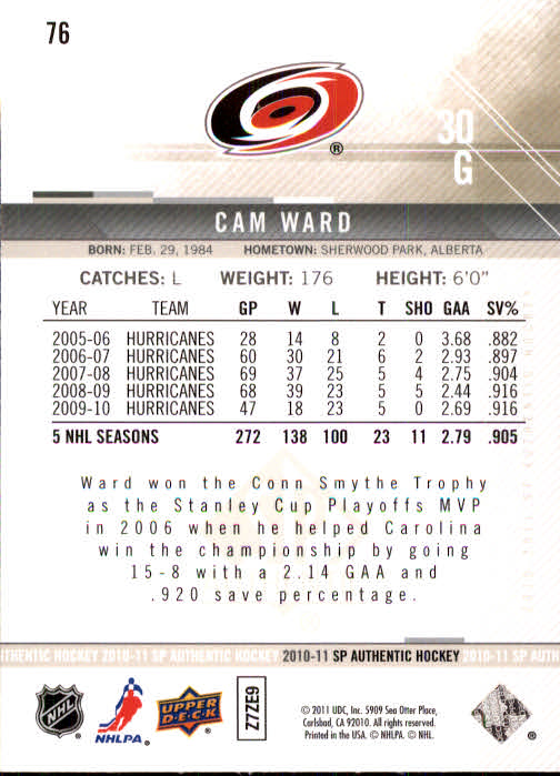 B1588- 2010-11 SP Authentic Hk Cards 1-150 +Inserts -You Pick- 15+ FREE US SHIP - Picture 143 of 355