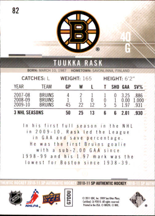 B1588- 2010-11 SP Authentic Hk Cards 1-150 +Inserts -You Pick- 15+ FREE US SHIP - Picture 155 of 355