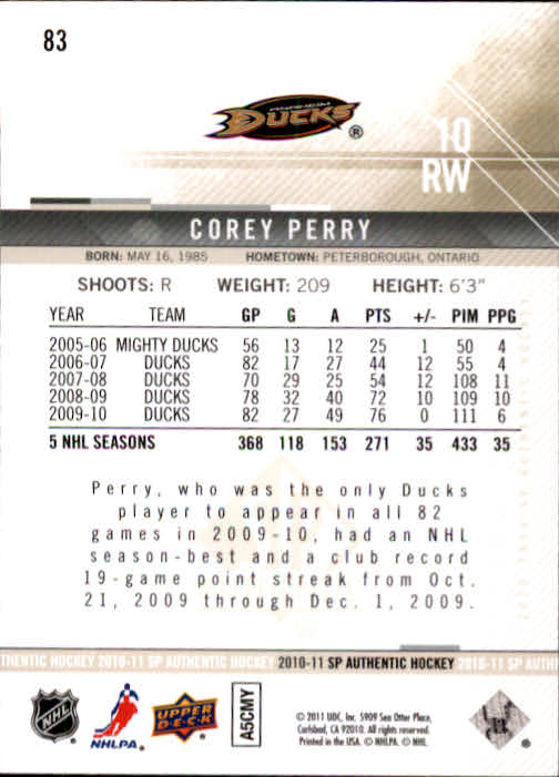 B1588- 2010-11 SP Authentic Hk Cards 1-150 +Inserts -You Pick- 15+ FREE US SHIP - Picture 157 of 355